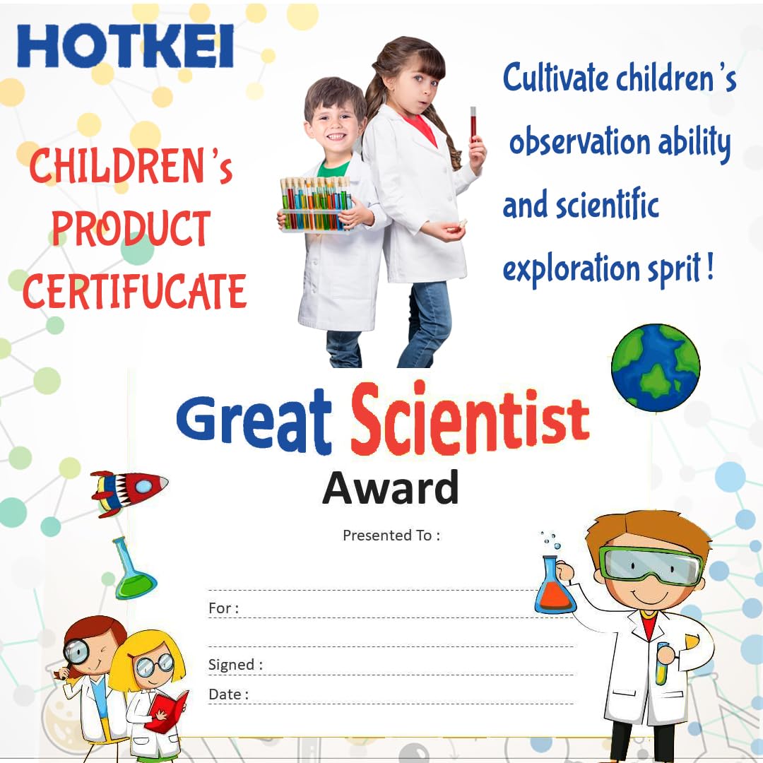 HOTKEI Educational Chemistry Science Experiment Kit Games Gift Toys for Kids Boy Girl Aged 8 10 12 Year STEM Scientific Lab Kit Project Toy Birthday Gifts for Boys Girls Home Chem Lab Toy Science Kit