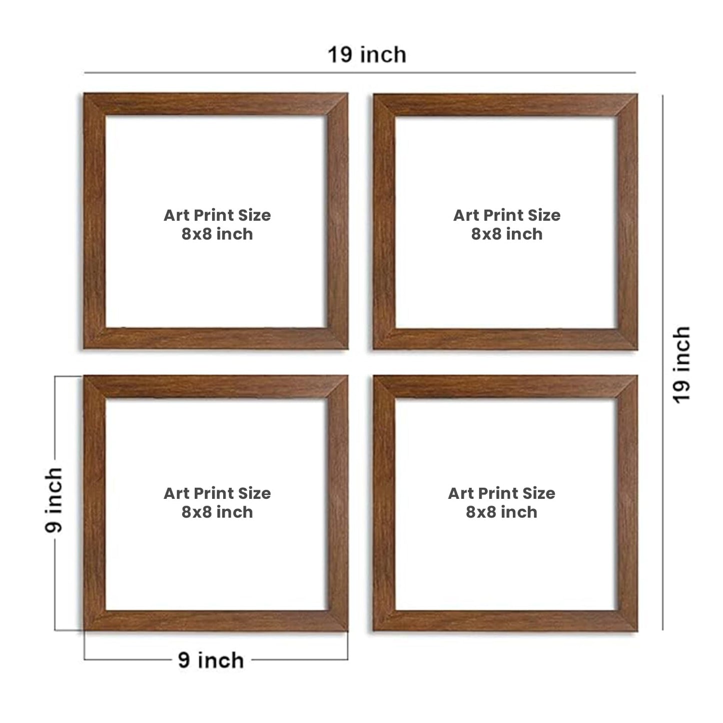 Painting Mantra - Multicolor Jardine Birds Set of 4 Brown Framed Painting,UV Textured Art Prints
