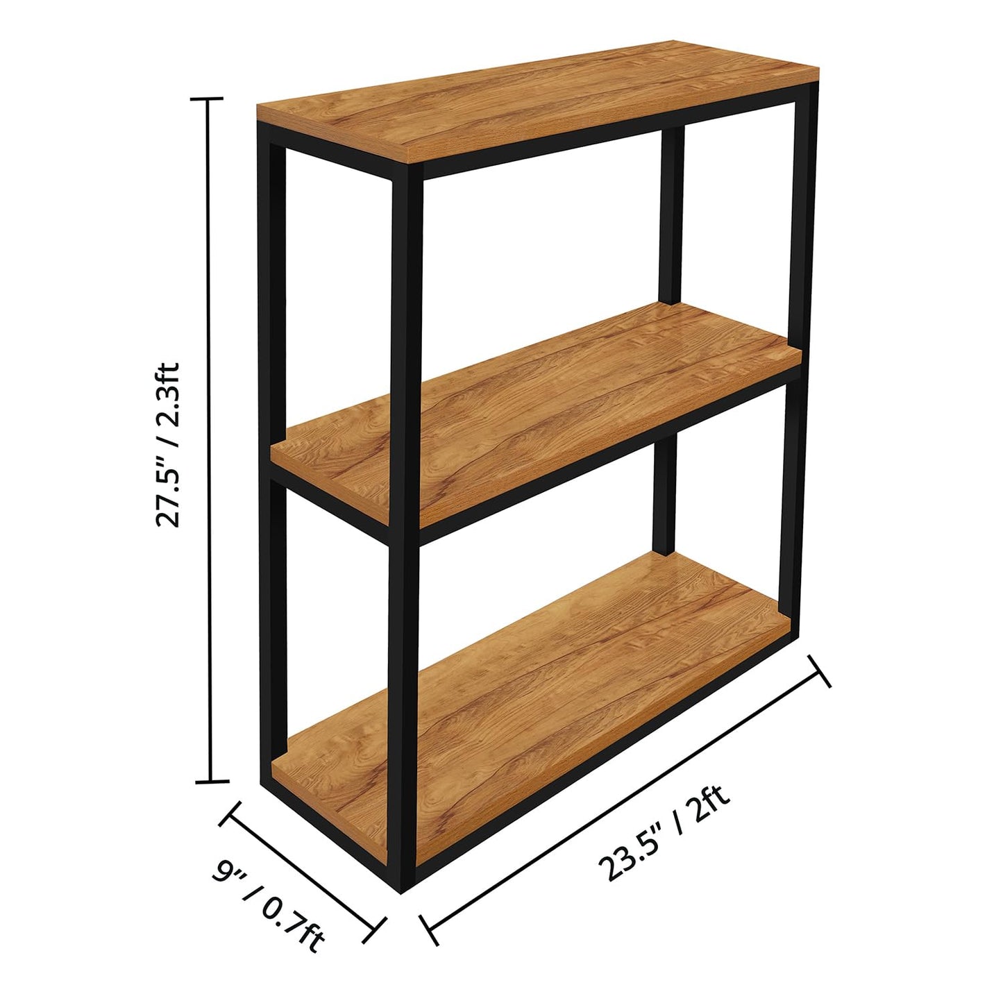 ABOUT SPACE Rack for Storage - 3 Tier Engineered Wood Multi Utility DIY Wall Display Rack Foyer Table for Living Room, Office, Garage (L 2 x B 0.7 x H 2.3 ft) Wood Colour