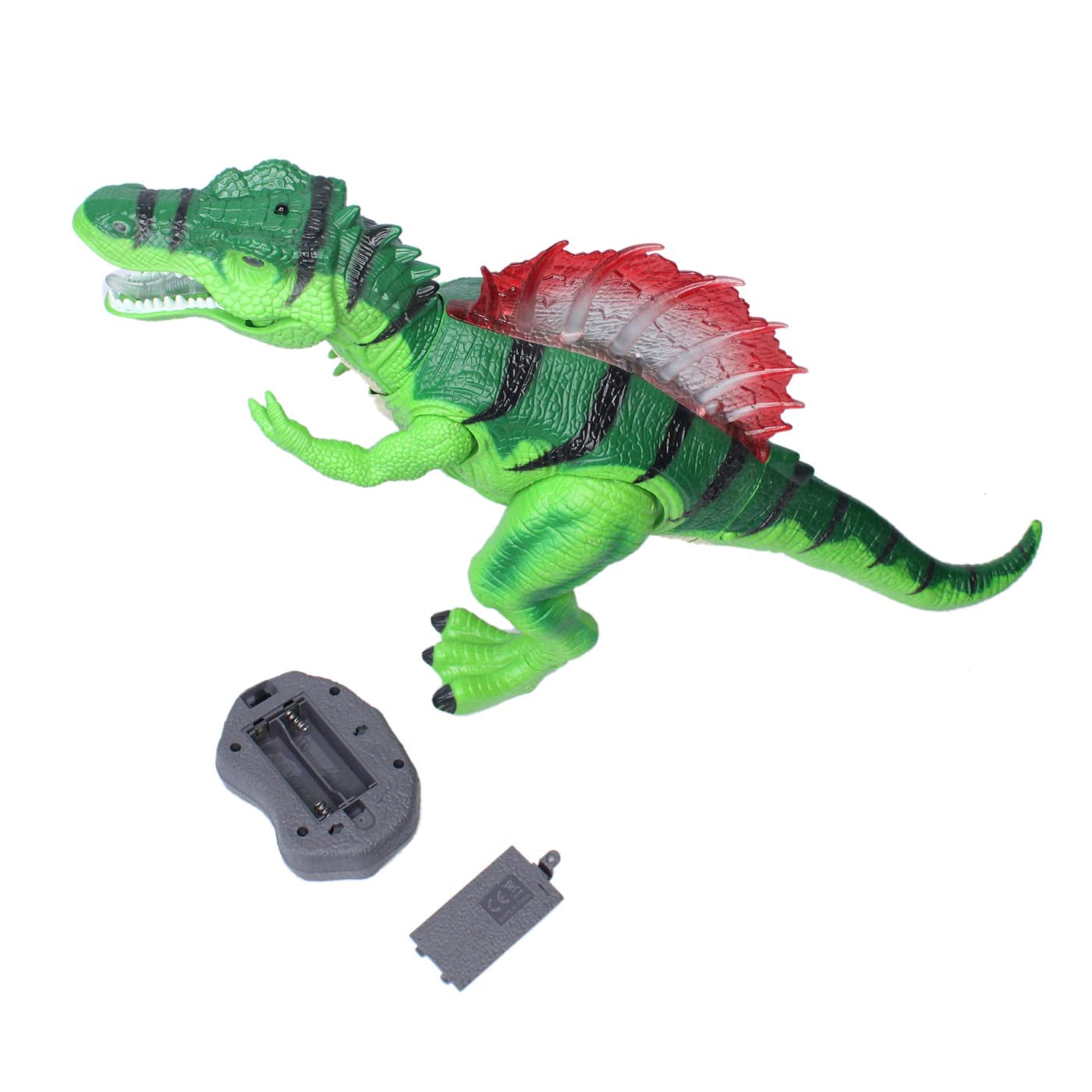 HOBBY CENTRAL Toy RK Shine LED Light Up Remote Control Dinosaur Walking and Roaring Realistic T-Rex Dinosaur Toys with Glowing Eyes Walking Movement Shaking Head Toy for Kids (Green)