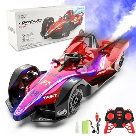 Invite F1 Fast RC Drift Car,Hobby Remote Control Car LED Lights 4WD 2.4GHz 360°Rotating RC Race Sport Stunt Car,High Speed Formula 1 Model Vehicle Cool Toys Birthday Gifts for Kids Age of 6+