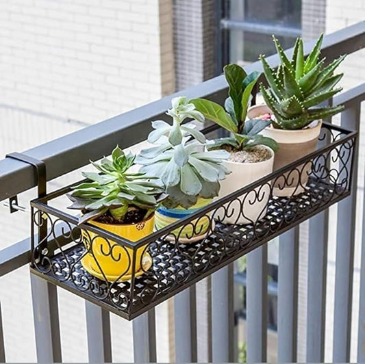 Metal Balcony Railing Planter Stand
