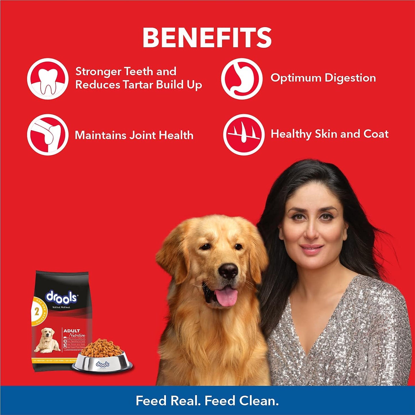 Drools Adult Dry Dog Food Chicken and Egg, 3kg with Free 1.2kg, Total 4.2 kg Pack