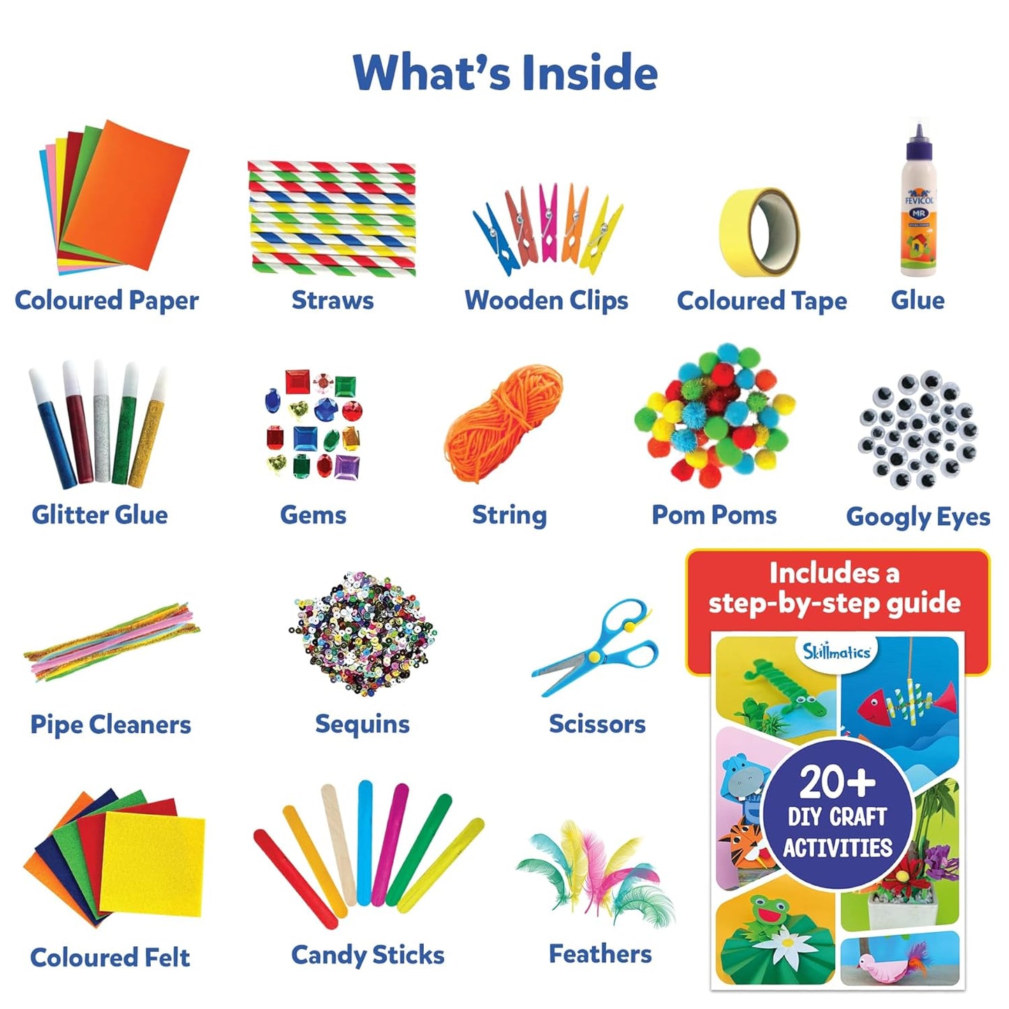 Skillmatics Ultimate Art & Craft Activity Kit, 2000+ Pieces, Art & Craft Supplies, Diy Creative Activity, Step-By-Step Guide