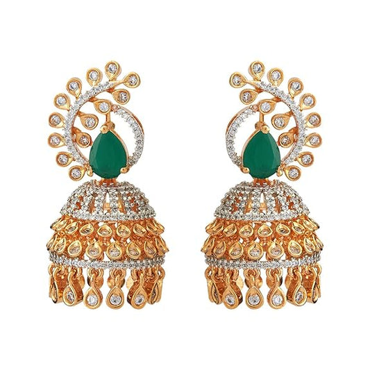 Zircon Earrings With Push Back Clouser