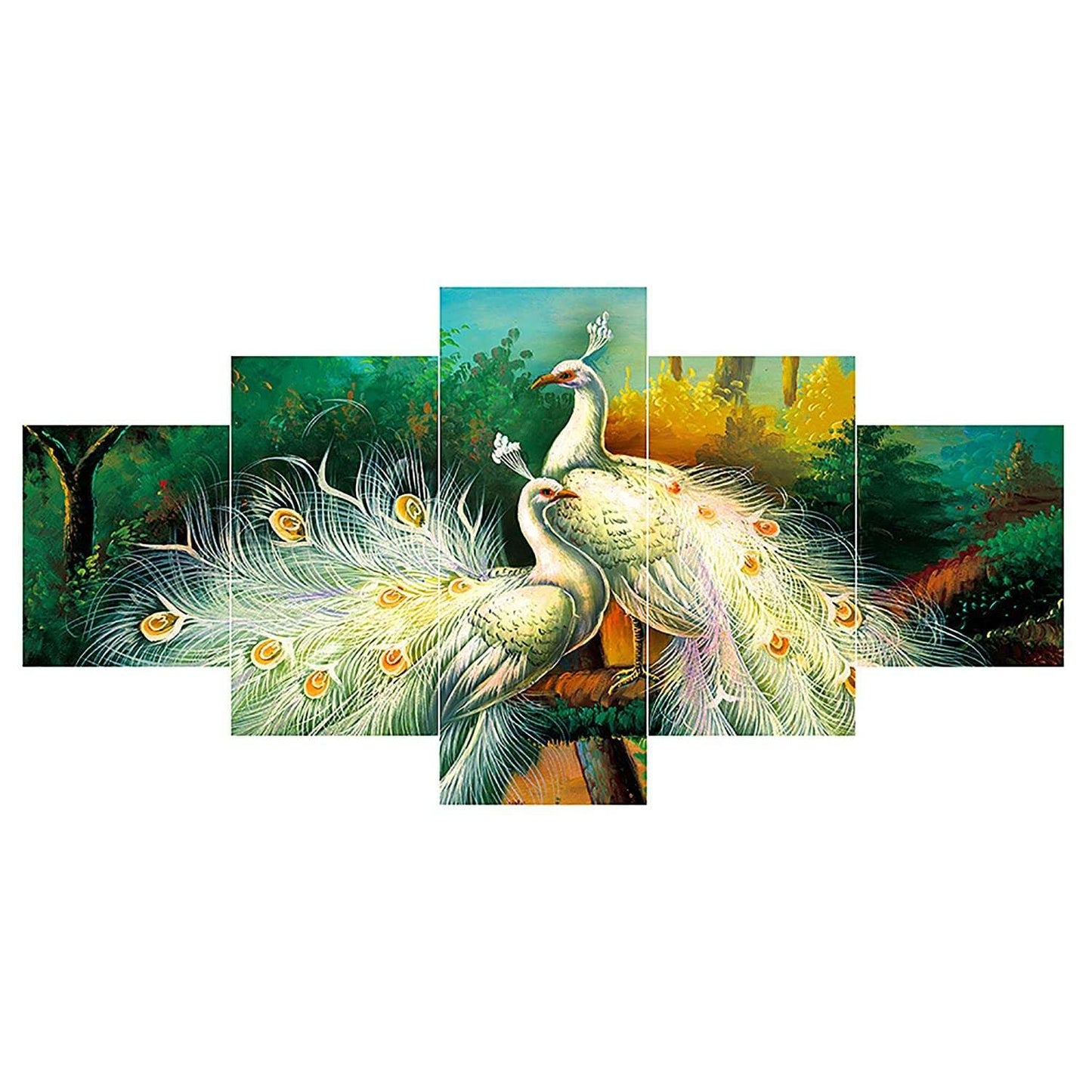 Archeiv Nature Wall Art Set of 5 3D Framed Paintings Home Decor Large Size (125x60cm) Divine Blessings for Living Spaces