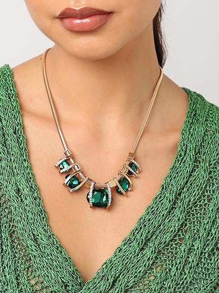 Crystal Pendant Chain Necklace for Women and Girls