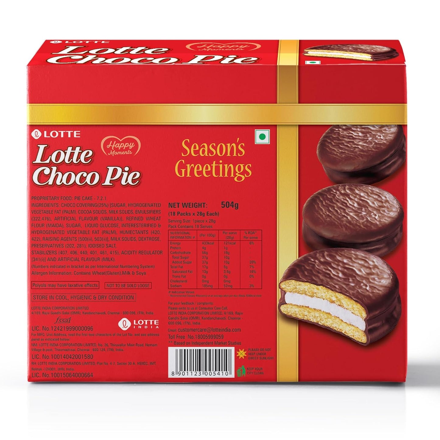 Lotte Choco Pie - Soft Biscuits coated with Premium Chocolate