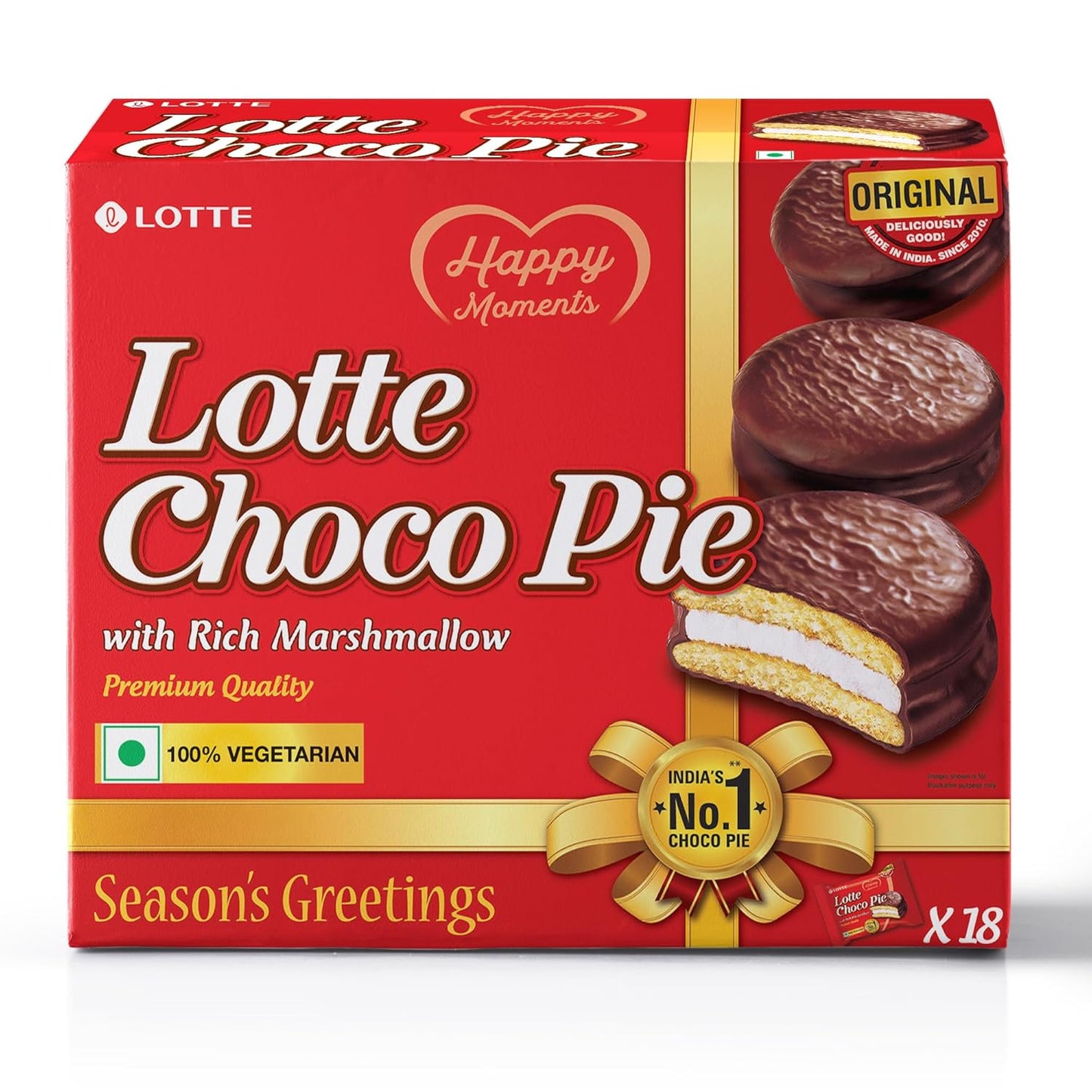 Lotte Choco Pie - Soft Biscuits coated with Premium Chocolate