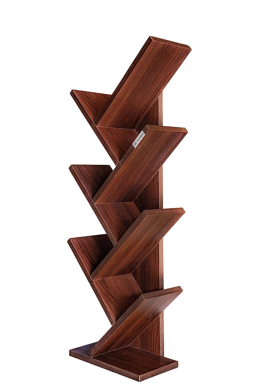SBF Furniture Modern Tree Shape Wood Bookcase