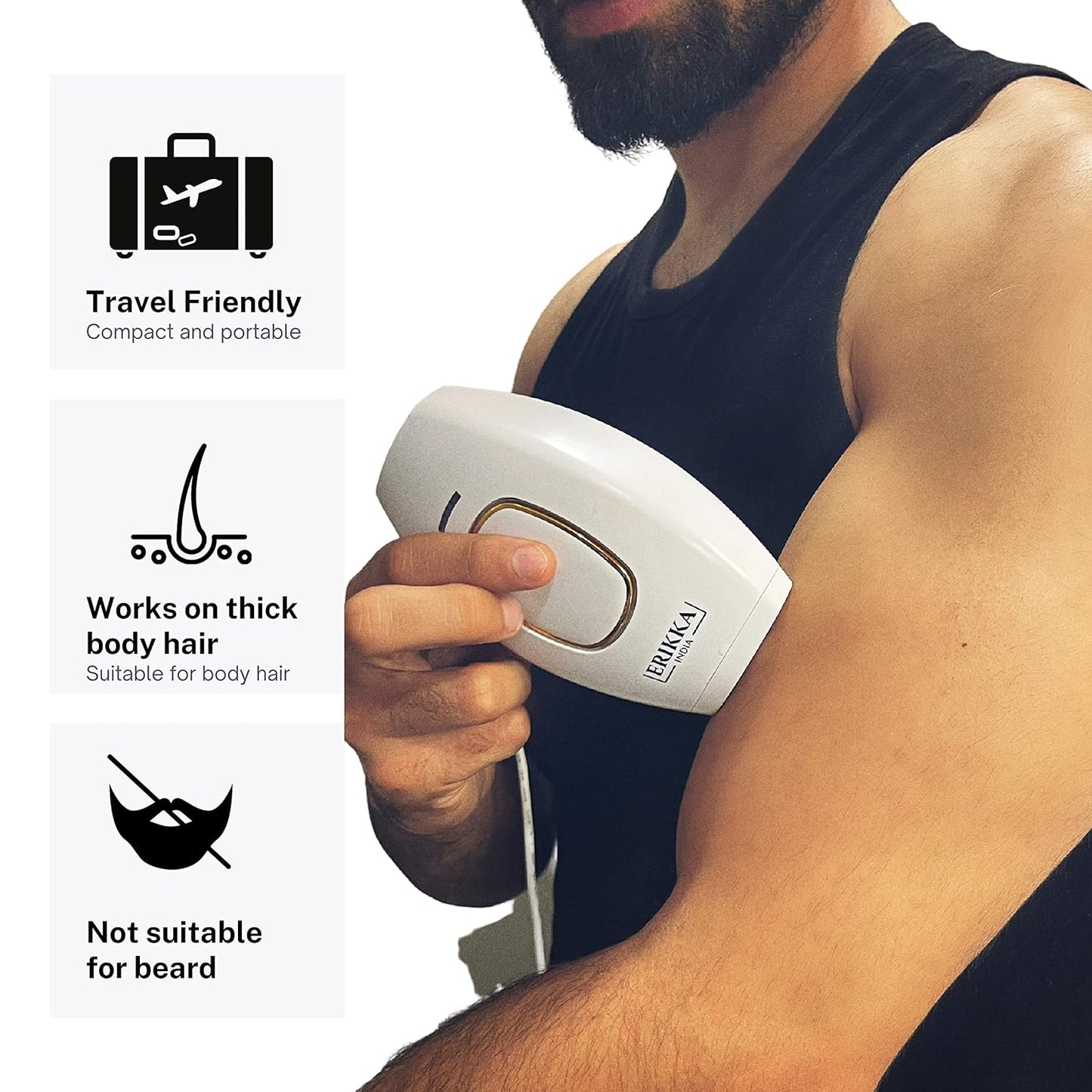 ERIKKA INDIA Ipl Hair Removal Handset,Advanced Diy Ipl Laser For Men&Women,Permanent Hair Reduction At Home,Works For Body&Facial Hair