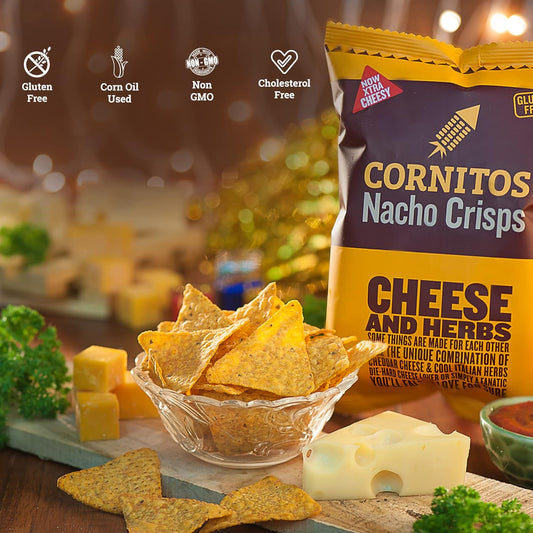 Cornitos Nachos Crisps, Cheese and Herbs