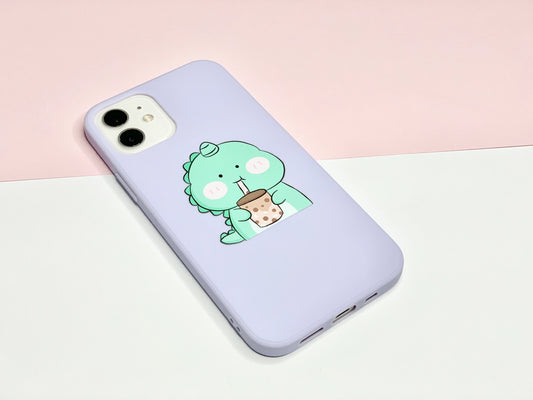 Cute Dinosaur Boba iPhone Case
