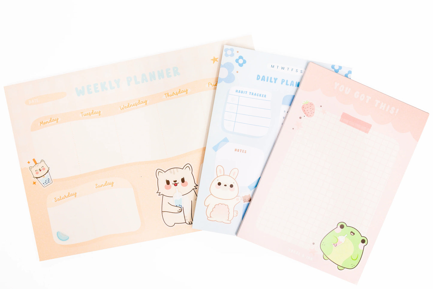 Kawaii Boba Animal Notepads