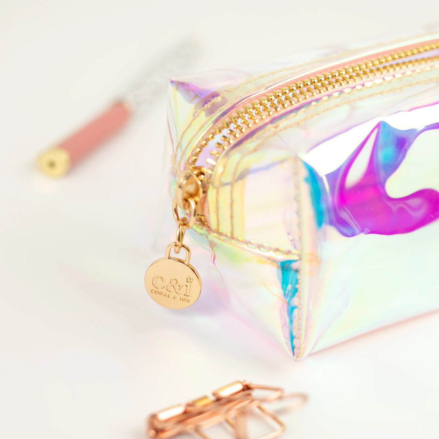 Clear Holographic Pencil Case