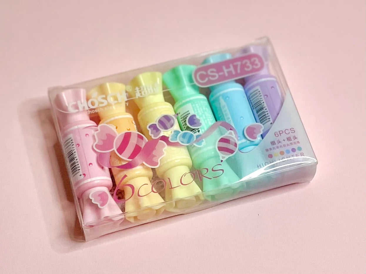 Set of 6 Sweet Highlighter Pens