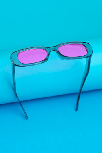 Colored transparent sunglasses still life