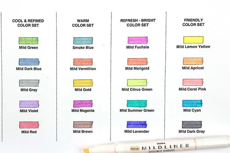 Zebra Mildliner Dual Tip Markers and Highlighters