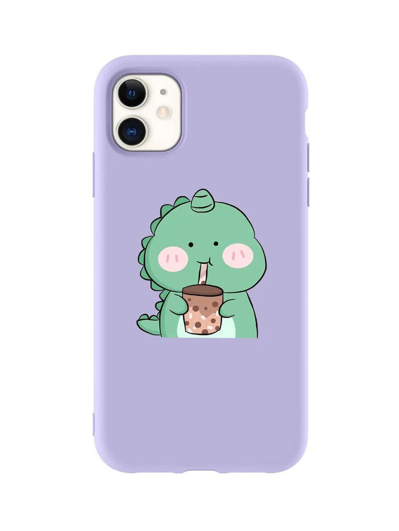 Cute Dinosaur Boba iPhone Case