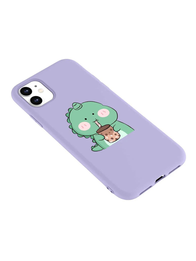 Cute Dinosaur Boba iPhone Case