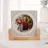 Blossoming Love Personalized Acrylic Frame With Wooden Base