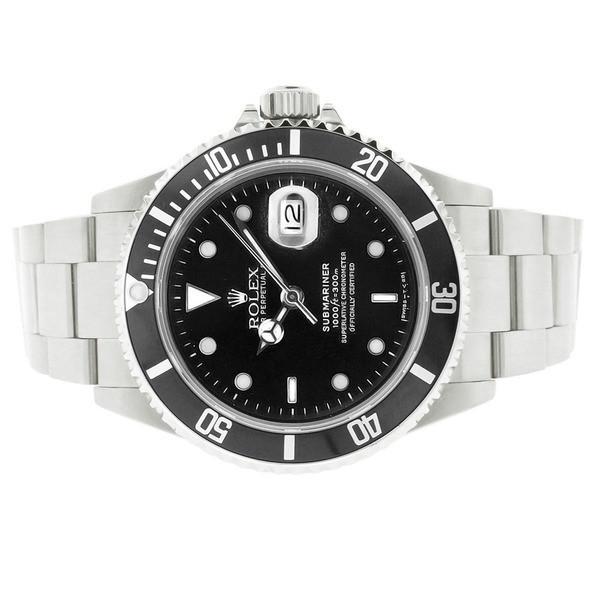 Pre-Owned Rolex Men's Submariner Stainless Steel Black Dial Watch