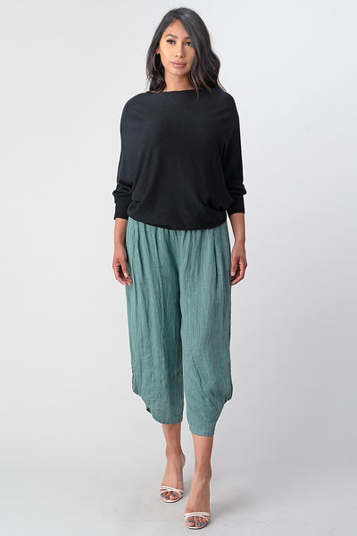 Raw Moda Puro Short Linen Pants With Belt